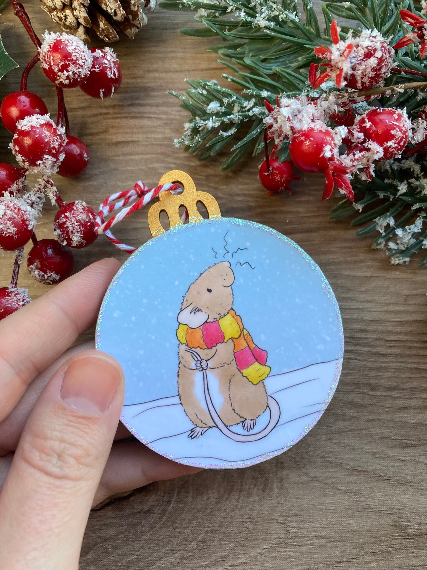 Winter Wonderland | Cute Rat Christmas Tree bauble