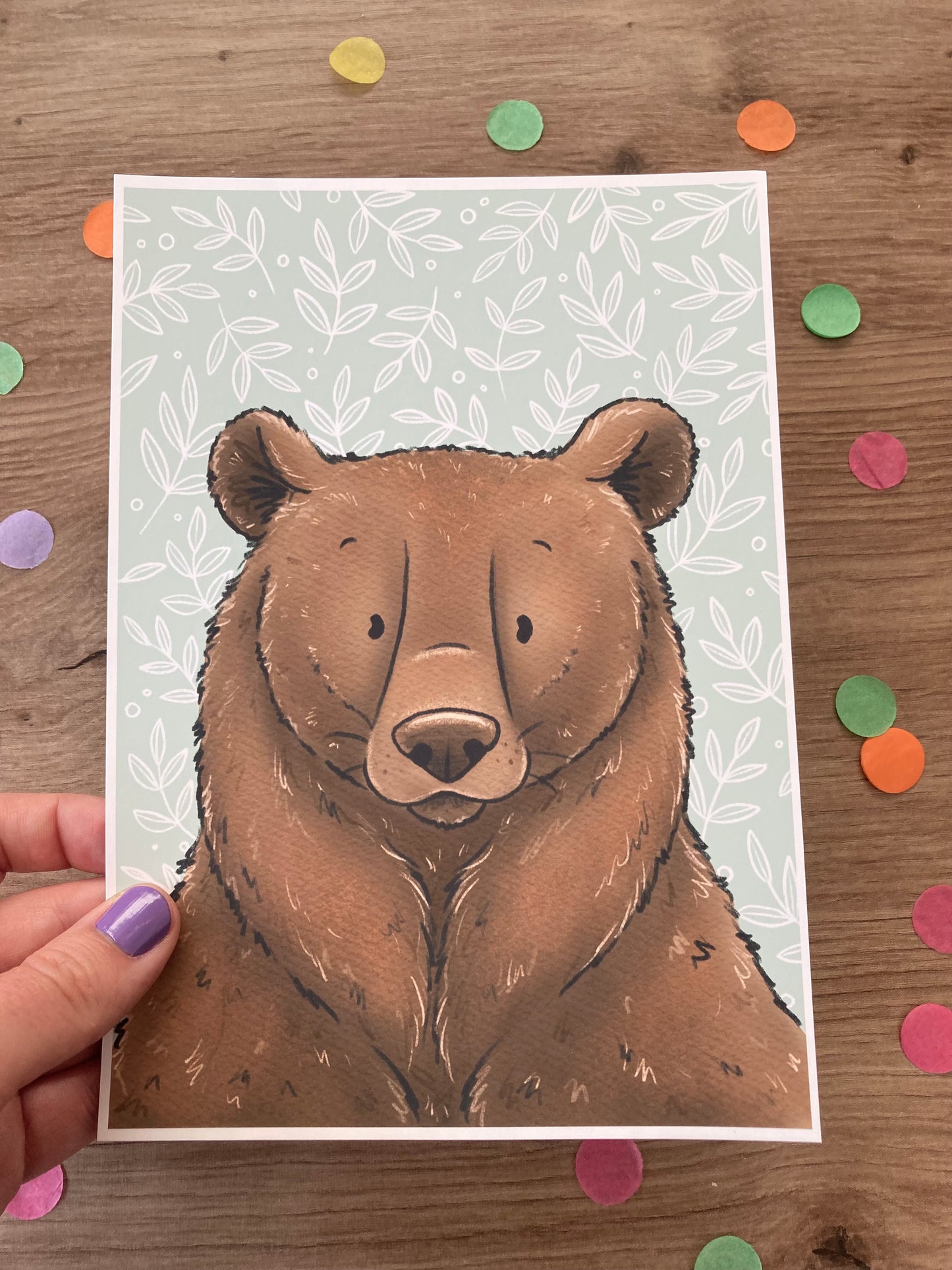 Barney Bear | Brown Bear Art Print | Cute Bear Artwork