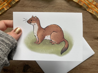 Autumn Stoat Greeting Card | Cute Stoat A6 Greeting Card