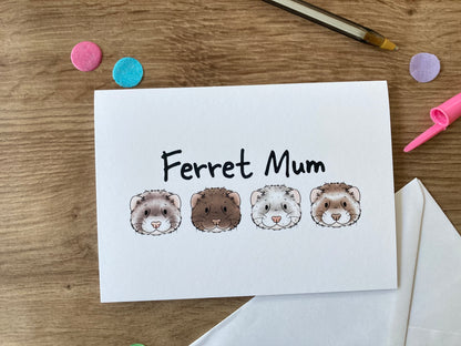 Ferret Mum | Ferret Blank Greeting Card | Ferret Gift