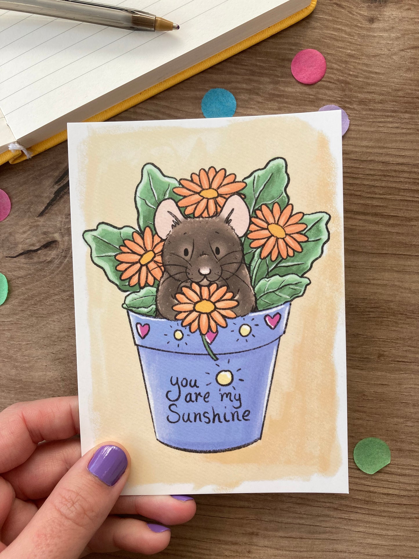 You Are My Sunshine | Cute Hamster A6 Postcard | Hamster Gift