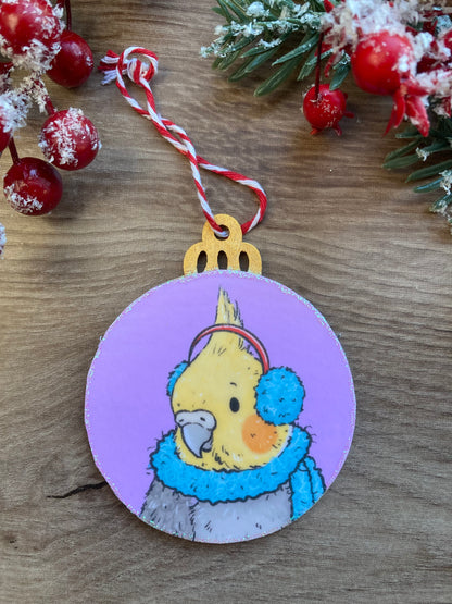 Festive Tiel | Cute Cockatiel Christmas Tree Bauble