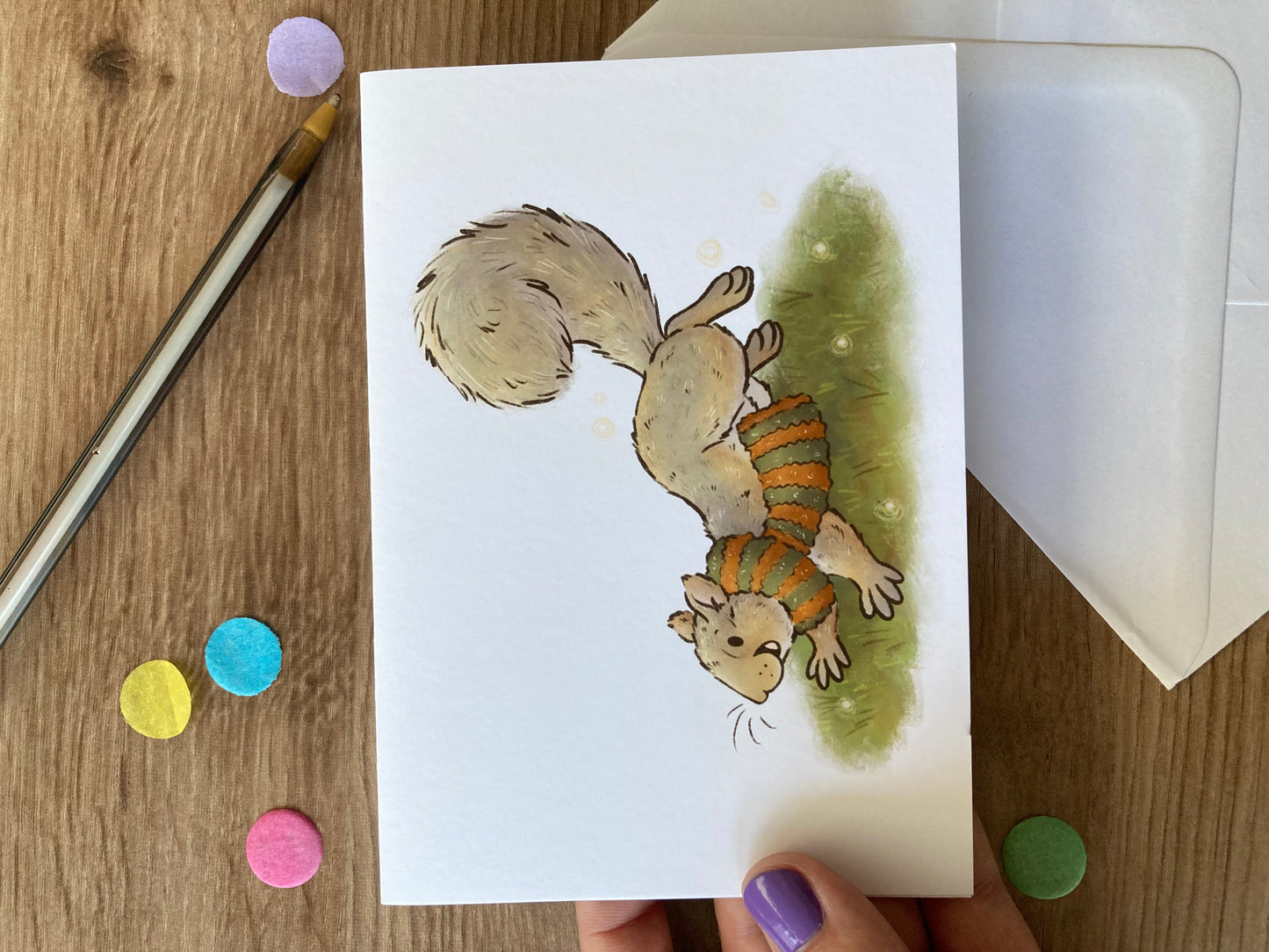 Autumn Squirrel | Autumn Greeting Card | Cute Squirrel Blank Greeting Card