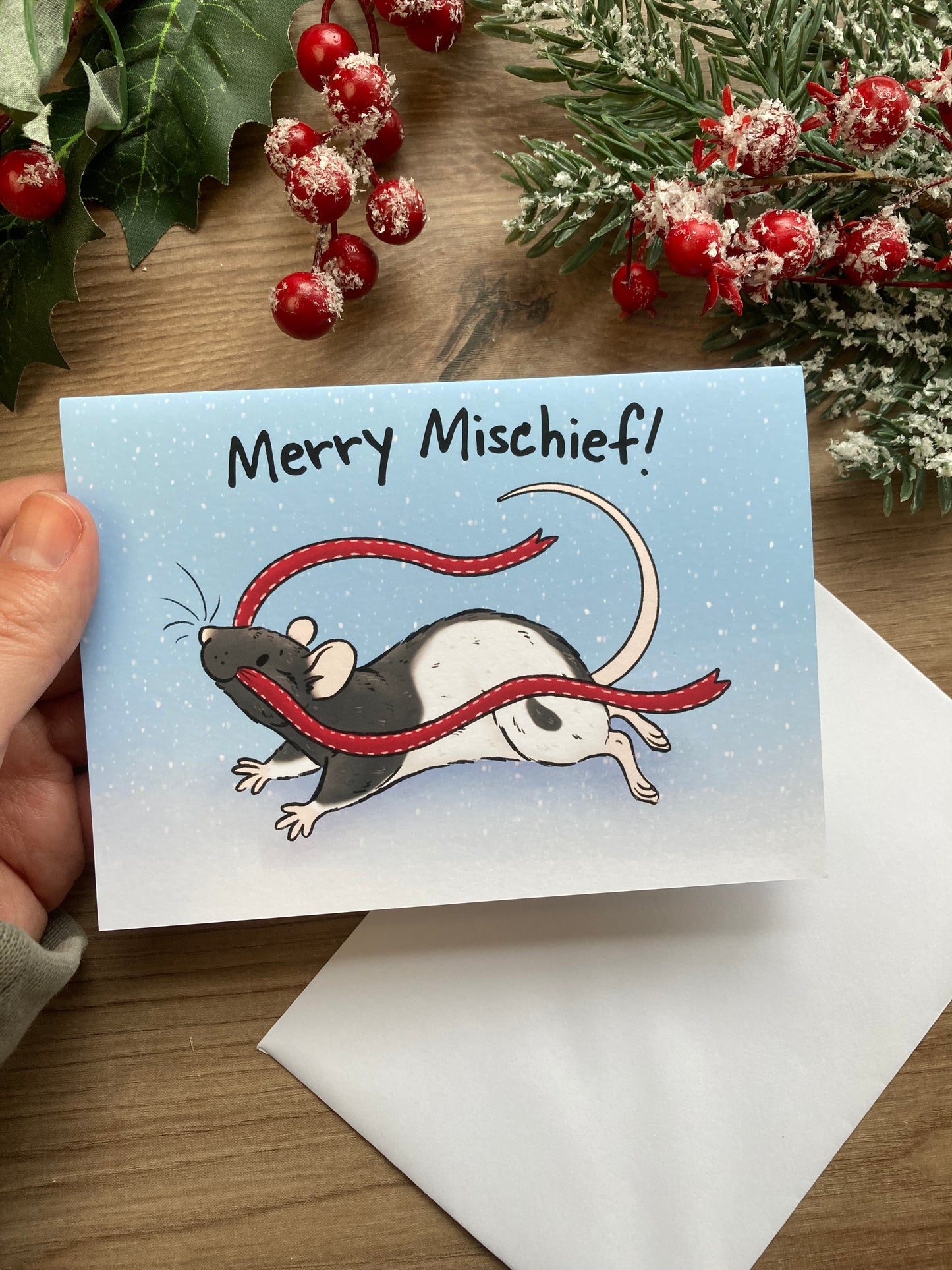 Merry Mischief | Cheeky Rat Christmas Card