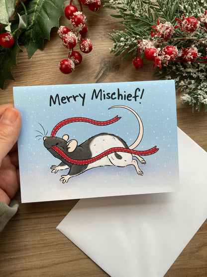 Merry Mischief | Cheeky Rat Christmas Card
