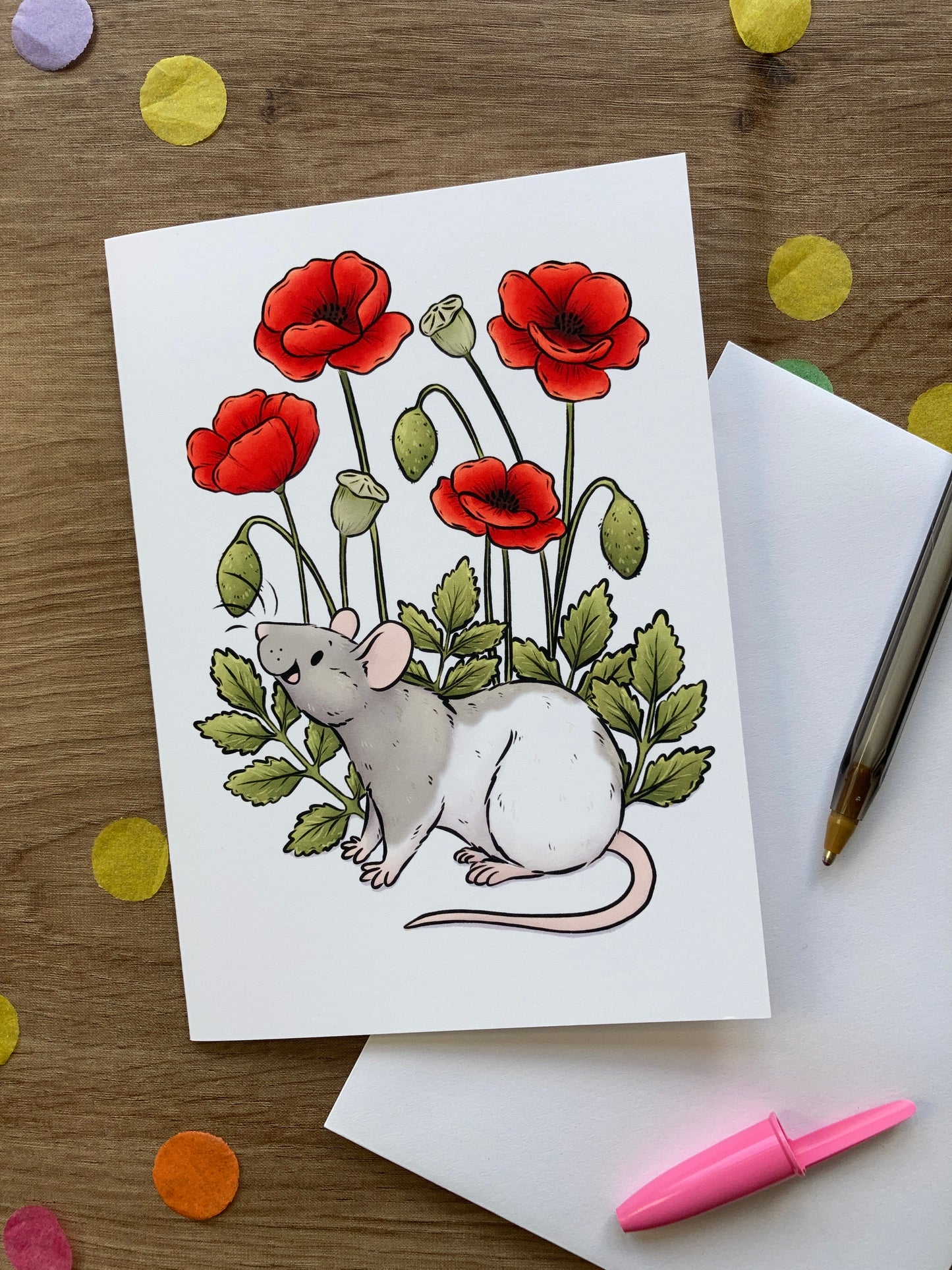 Flower Rat Greeting Card Bundle | Pack Of 4 A6 Greeting Cards