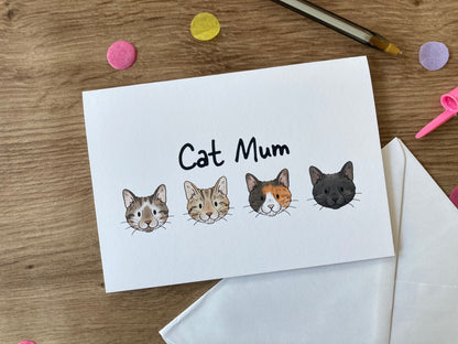 Cat Mum | Cute Cat Blank Greeting Card | Cat Gift