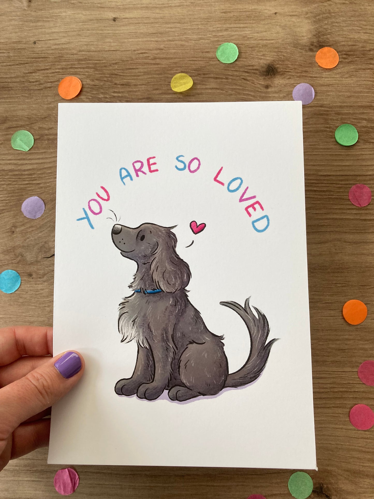You Are So Loved | Spaniel Art Print | Positivity Series | Dog Artwork