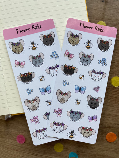 Flower Rat Sticker Sheets | Pack Of 2 Flower Rat Sticker Sheets