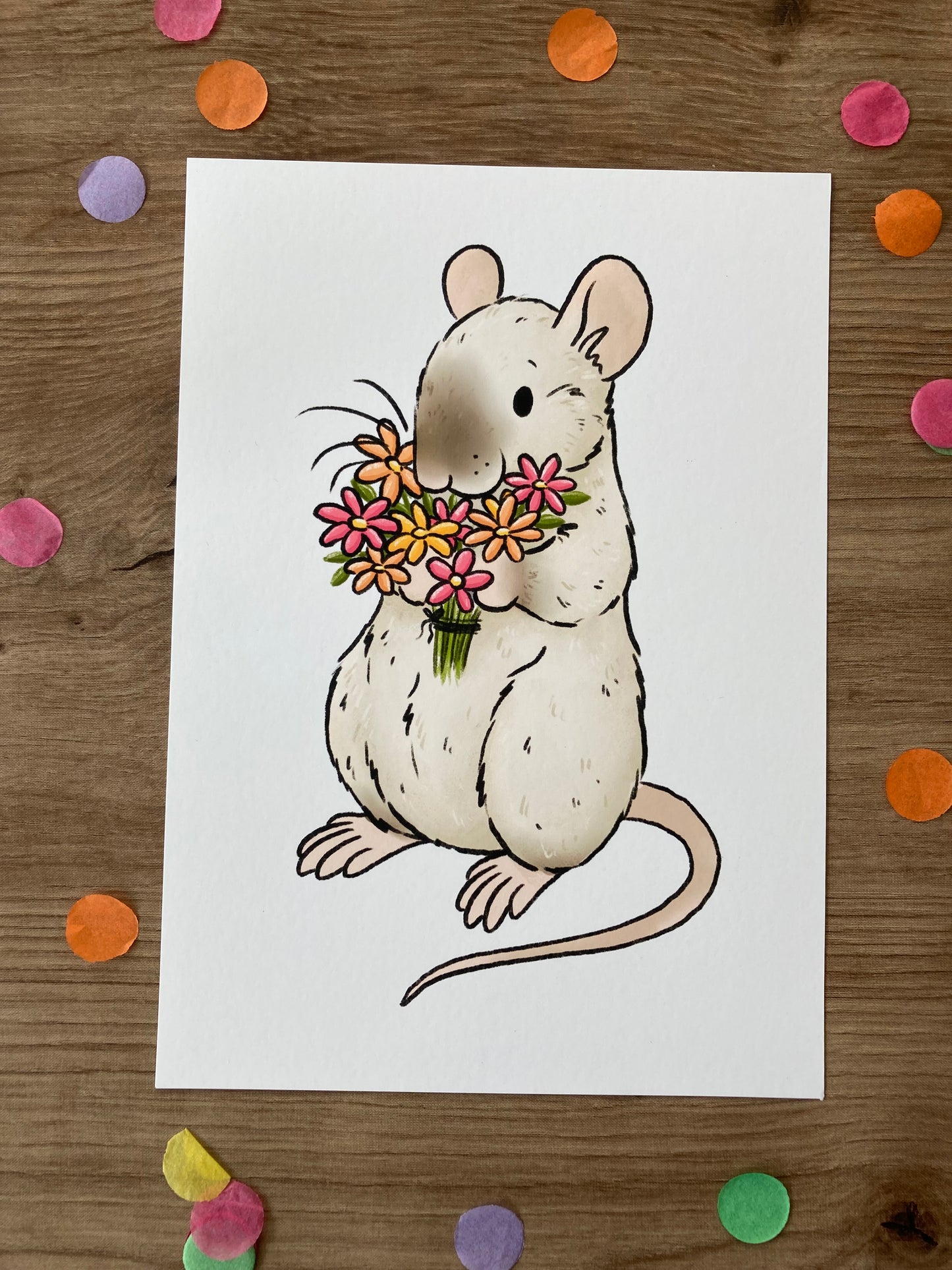 Summer Blooms | Sweet Rat Art Print | Summer Rat Artwork
