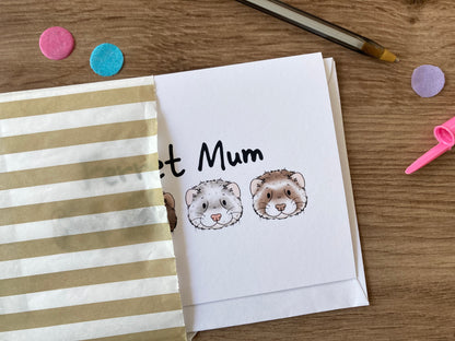 Ferret Mum | Ferret Blank Greeting Card | Ferret Gift