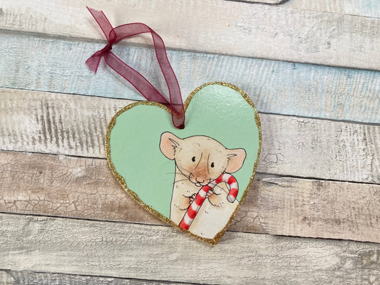 Candy Cane Rat | Heart Decoration With Imperfections