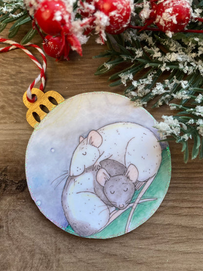 Moon Rats | Cute Rat Christmas Tree Bauble