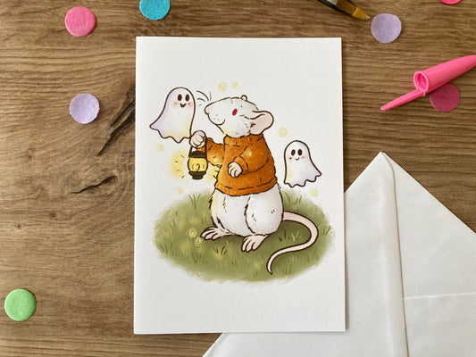 Spooky | Autumn Rat Greeting Card