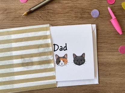 Cat Dad | Cute Cat Blank Greeting Card | Cat Gift