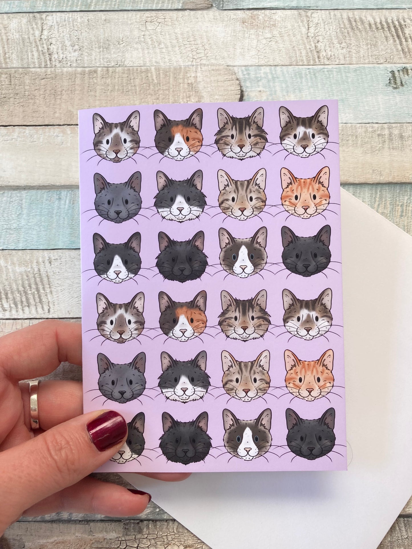 Cat Faces | Cute Cat greeting Card
