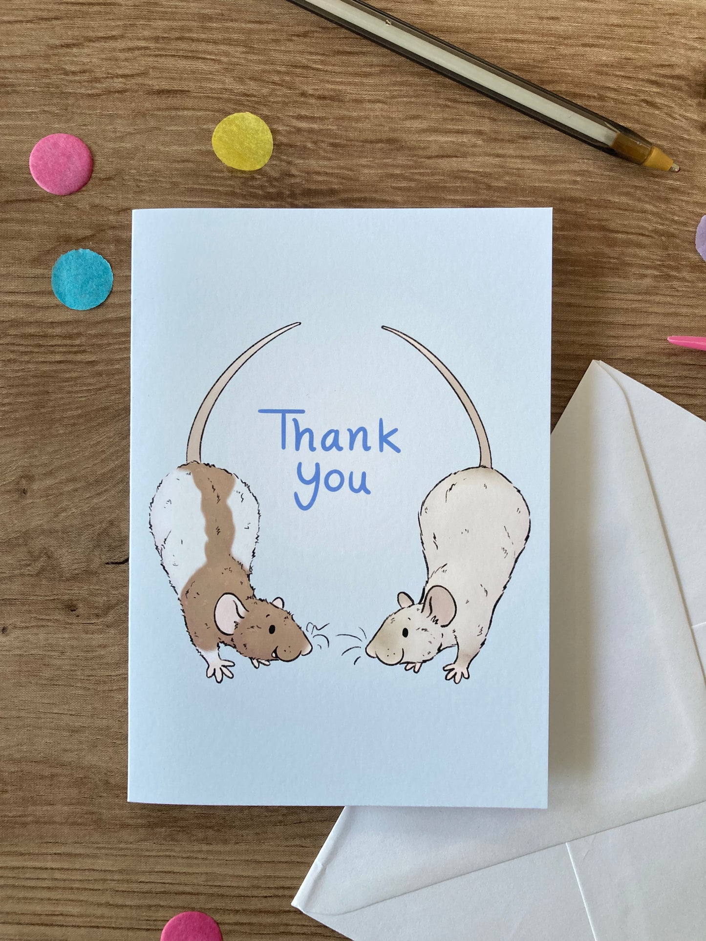 Rat Thank You Card | Cute Rat Blank Greeting Card | Vet Thank You Card