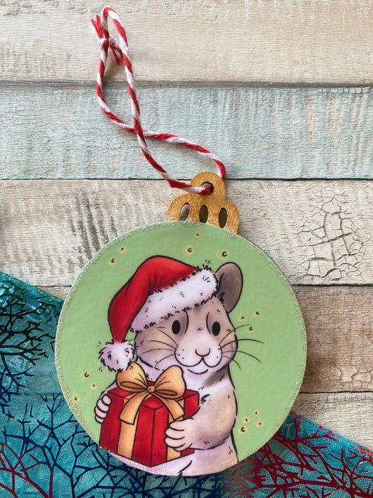 Santa Paws | Cute Hamster Christmas Tree Bauble