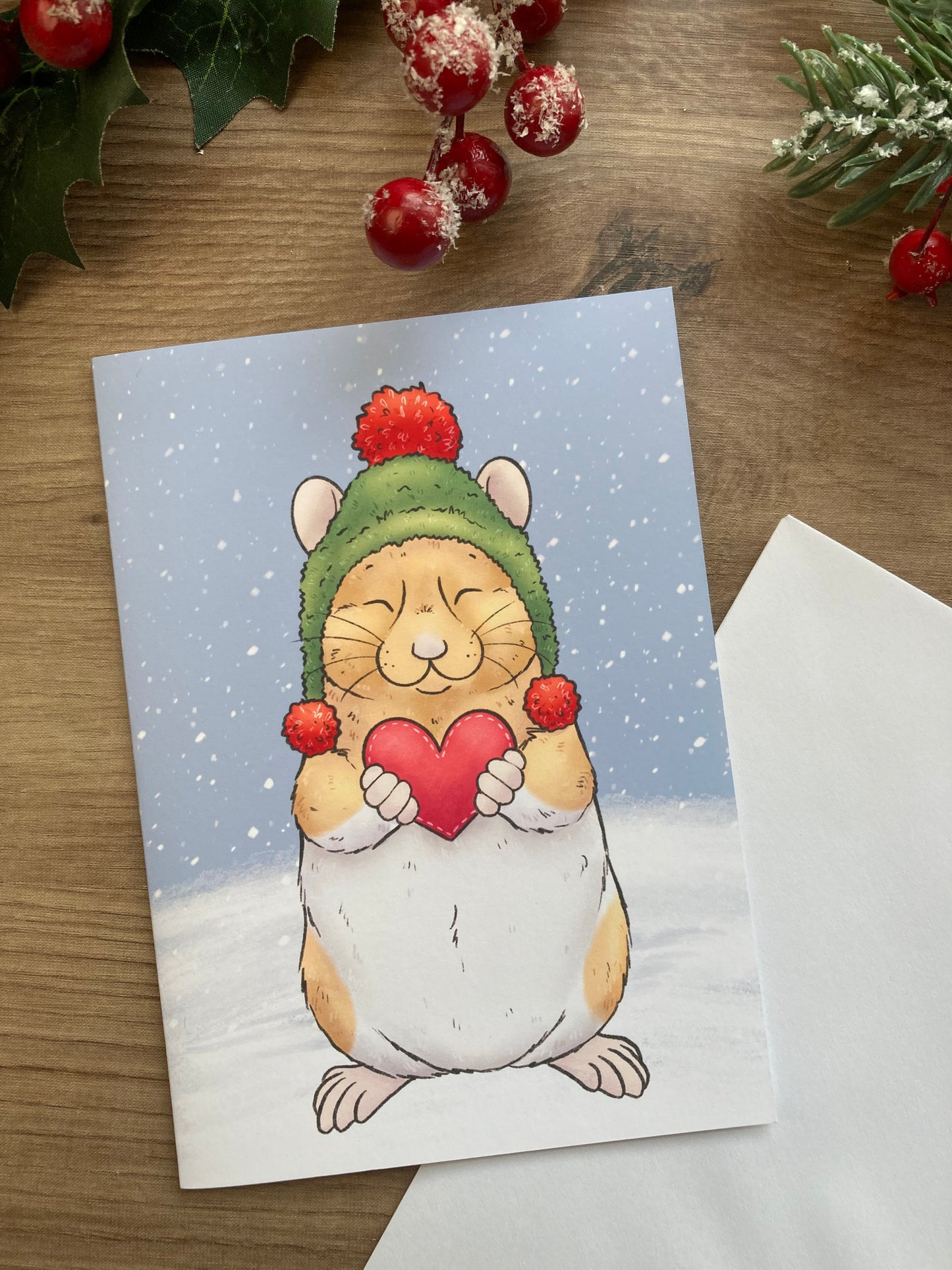 Warm Hammy Wishes | A6 Christmas Greeting Card
