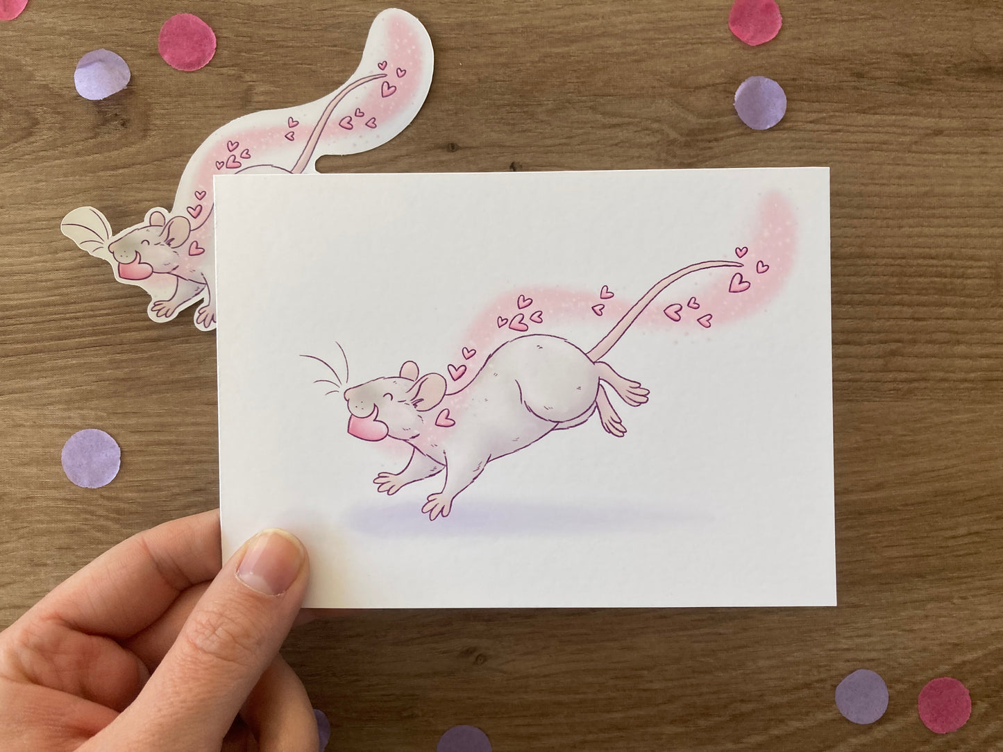 Eugene Rat Art Print and Sticker Valentine’s Day bundle