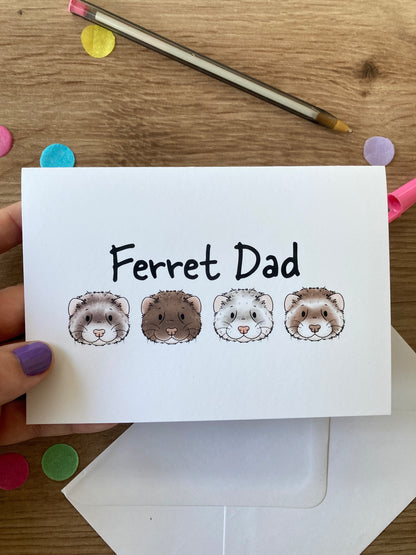 Ferret Dad | Ferret Blank Greeting Card | Ferret Gift
