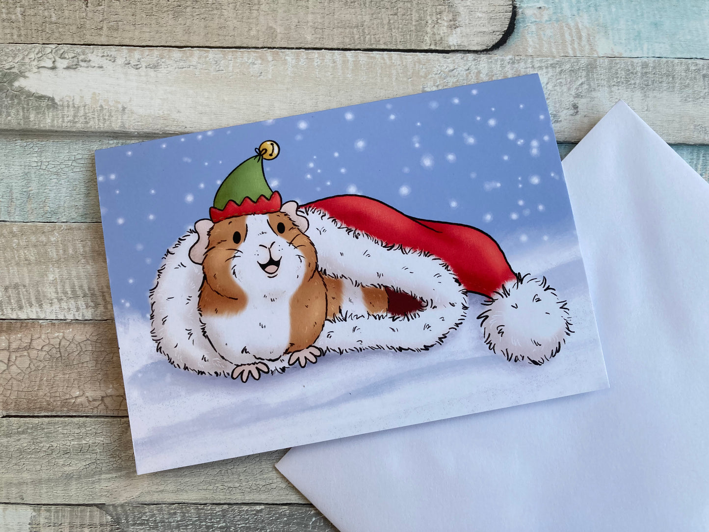 Santa's Little Helper | A6 Guinea Pig Christmas Card