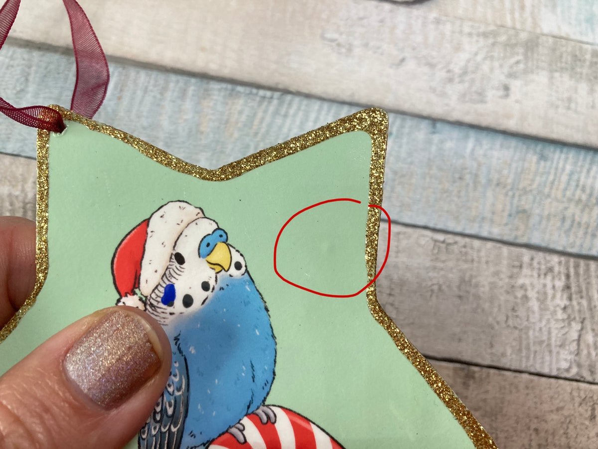 Budgie Candy Cane | Star Decoration With Imperfections