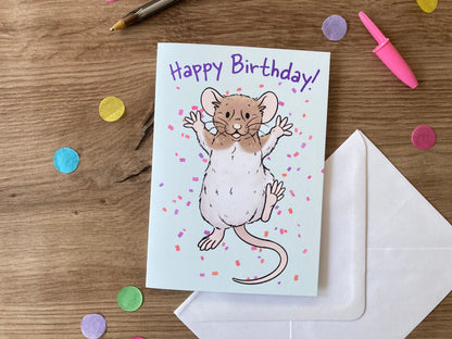 Happy Birthday | Rat Birthday Card | Fancy Rat Birthday Gift