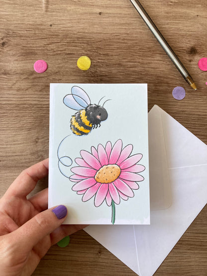 Bumble Bee | Spring Bee Blank Greeting Card | Bumble Bee Gift