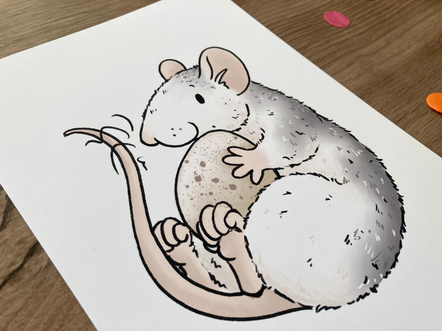 Egg Thief | Roan Rat Art Print | Fancy Rat Artwork