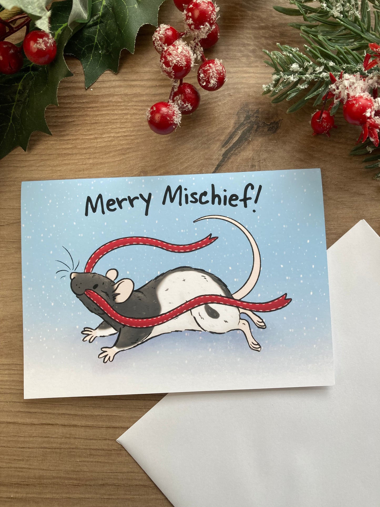 Merry Mischief | Cheeky Rat Christmas Card