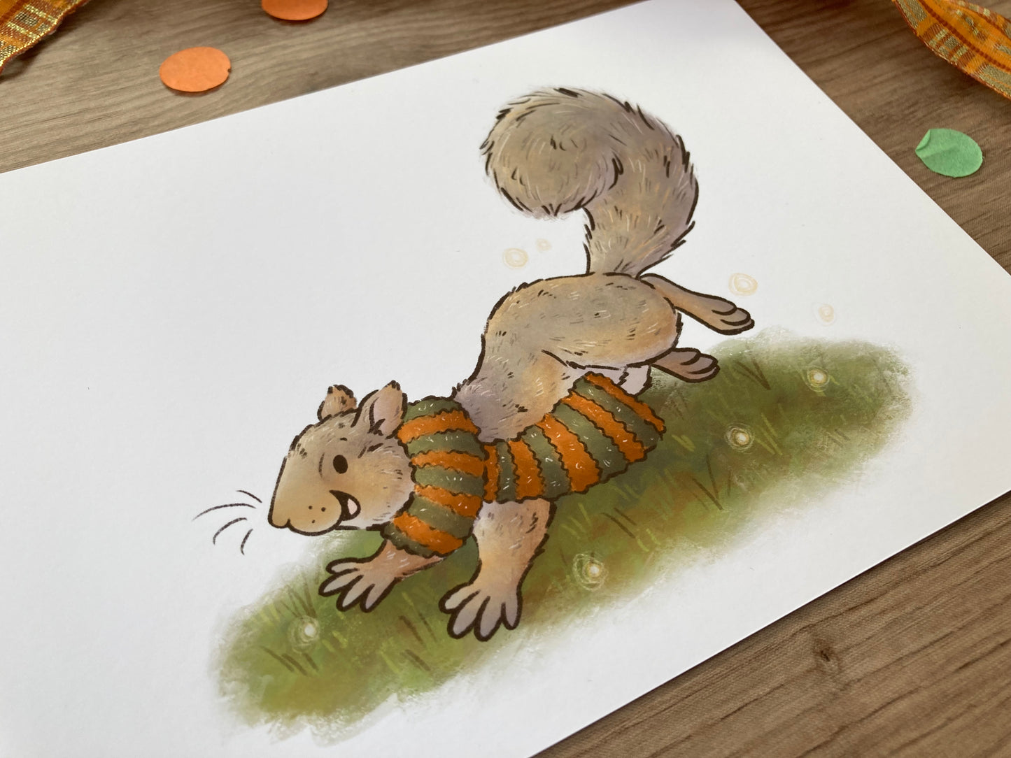 Autumn Spirit | Cute Squirrel Art Print | Autumn Animal Artwork