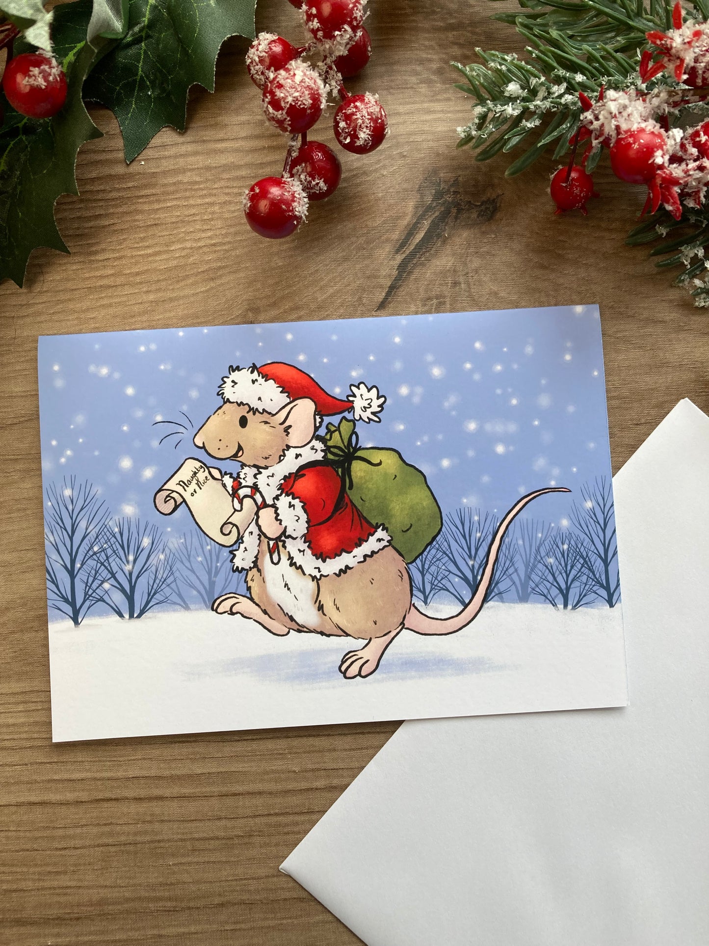 Santa Boggles | Cute Rat Christmas Card