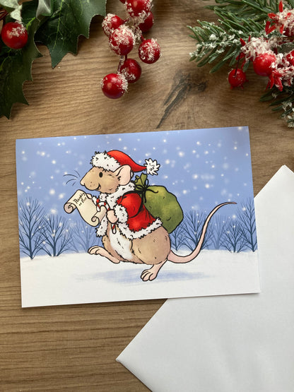 Santa Boggles | Cute Rat Christmas Card