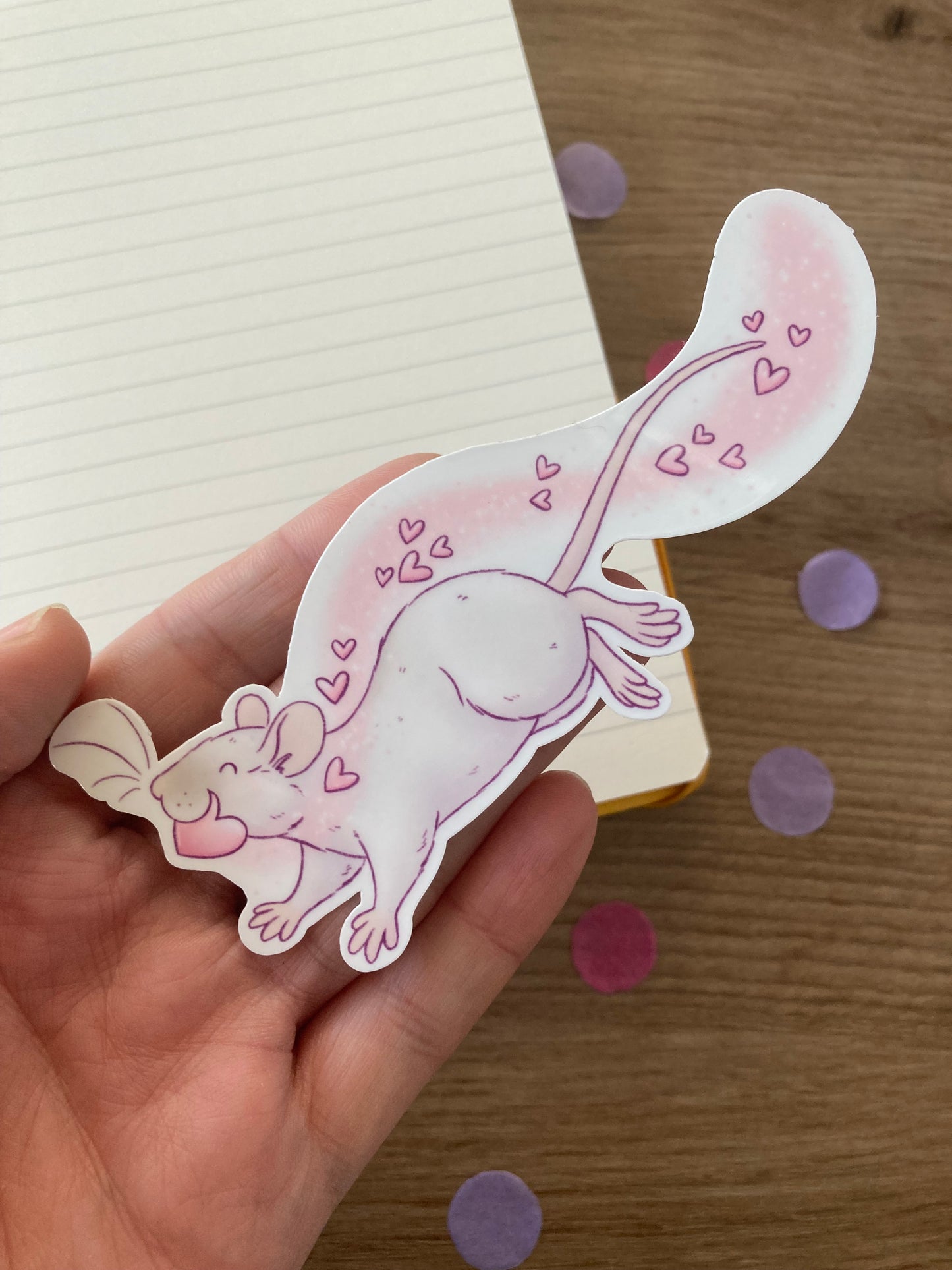 Sylvie and Eugene waterproof vinyl sticker bundle - Pack of 2 valentines rat glossy waterproof vinyl stickers