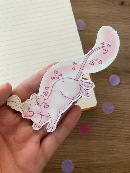 Sylvie and Eugene waterproof vinyl sticker bundle - Pack of 2 valentines rat glossy waterproof vinyl stickers