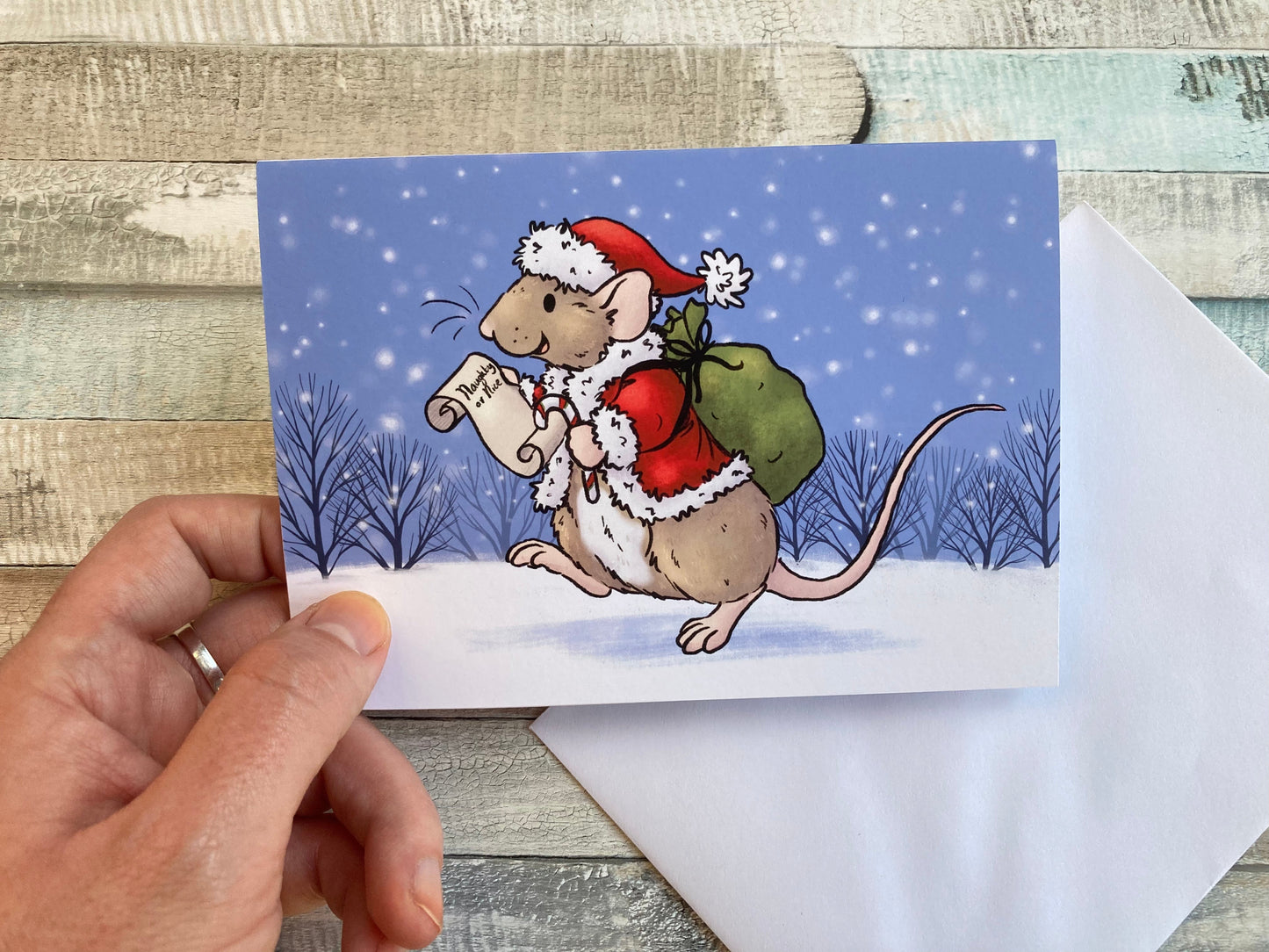 Santa Boggles | Cute Rat Christmas Card