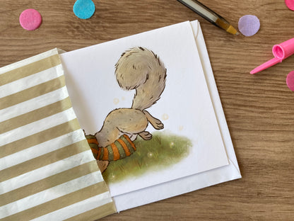Autumn Squirrel | Autumn Greeting Card | Cute Squirrel Blank Greeting Card