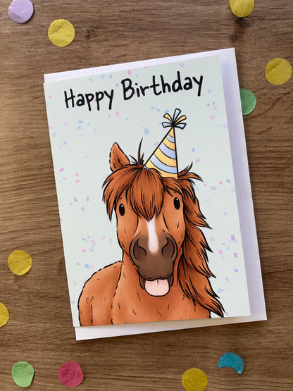 Pony Birthday Card | Chestnut Pony A6 Greeting Card