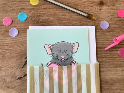 Be Mine Ratty | Cute Rat A6 Valentines Greeting Card