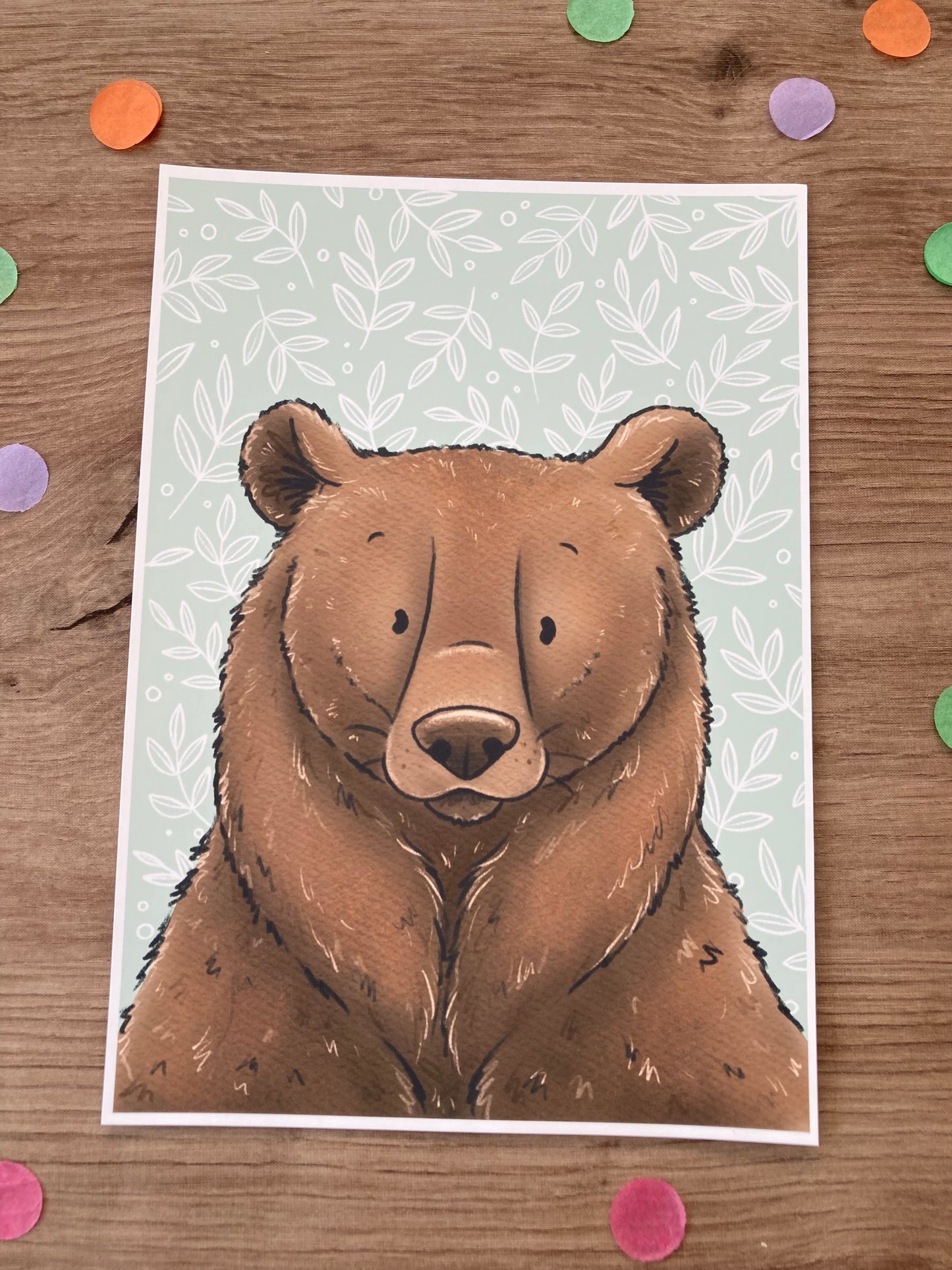Barney Bear | Brown Bear Art Print | Cute Bear Artwork