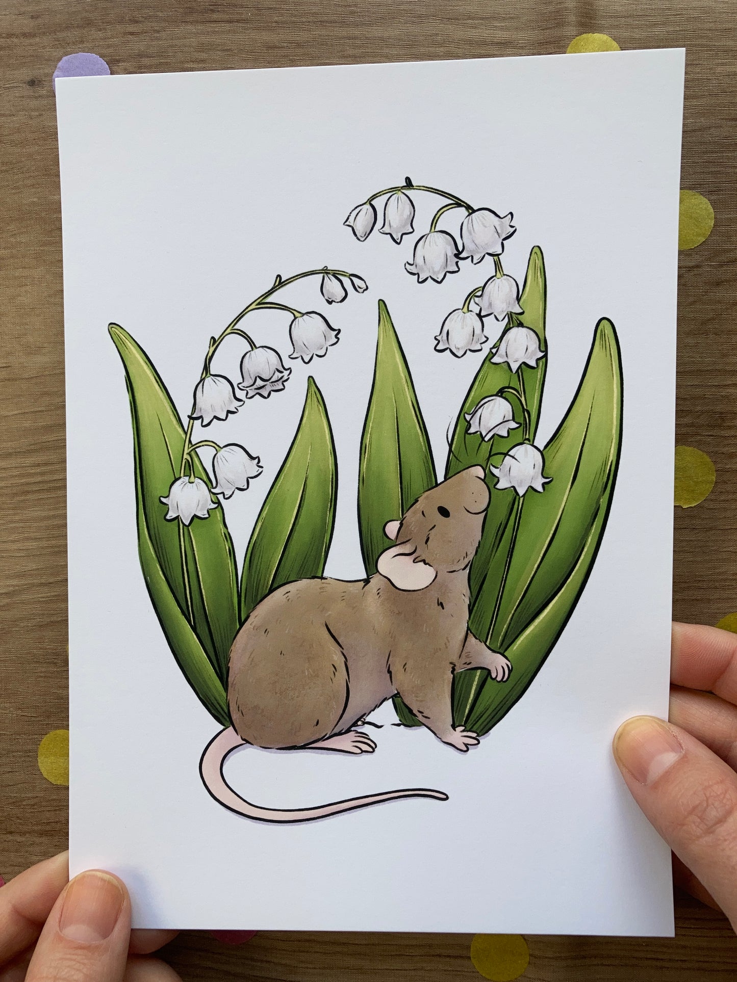 Lily Of The Valley Rat Art Print | Flower Rat Wall Art