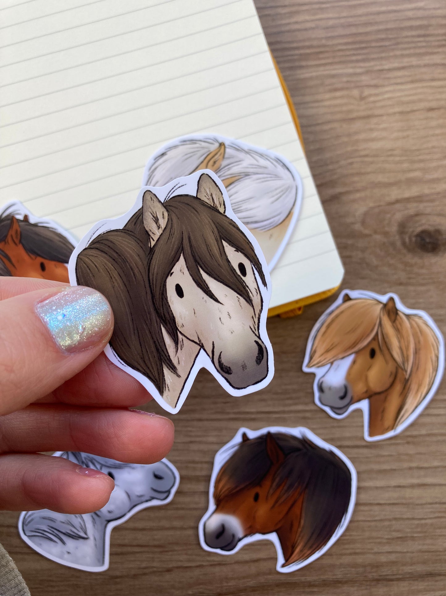 Pony Stickers | Pack Of 6 Glossy Pony Stickers | Cute Pony Faces Stickers