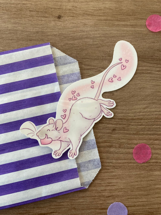 Eugene the rat Valentine's waterproof vinyl sticker