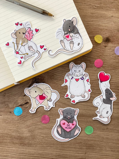 Love Rat Stickers | Set Of 6 Pet Rat Stickers