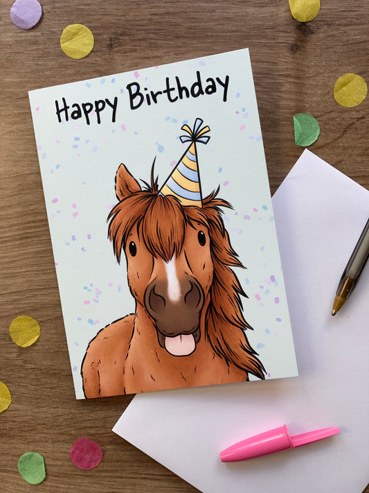 Pony Birthday Card | Chestnut Pony A6 Greeting Card