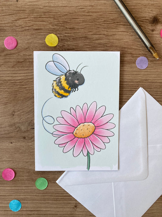 Bumble Bee | Spring Bee Blank Greeting Card | Bumble Bee Gift