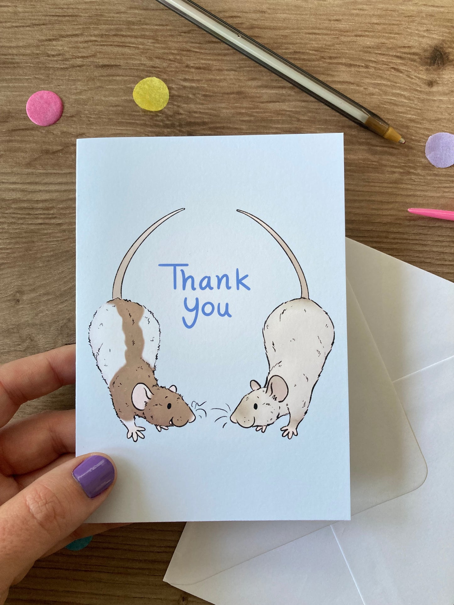 Rat Thank You Card | Cute Rat Blank Greeting Card | Vet Thank You Card