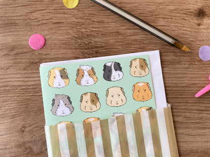 Guinea Pig Faces | Cute Guinea Pig Blank Greeting Card | Guinea Pig Gift