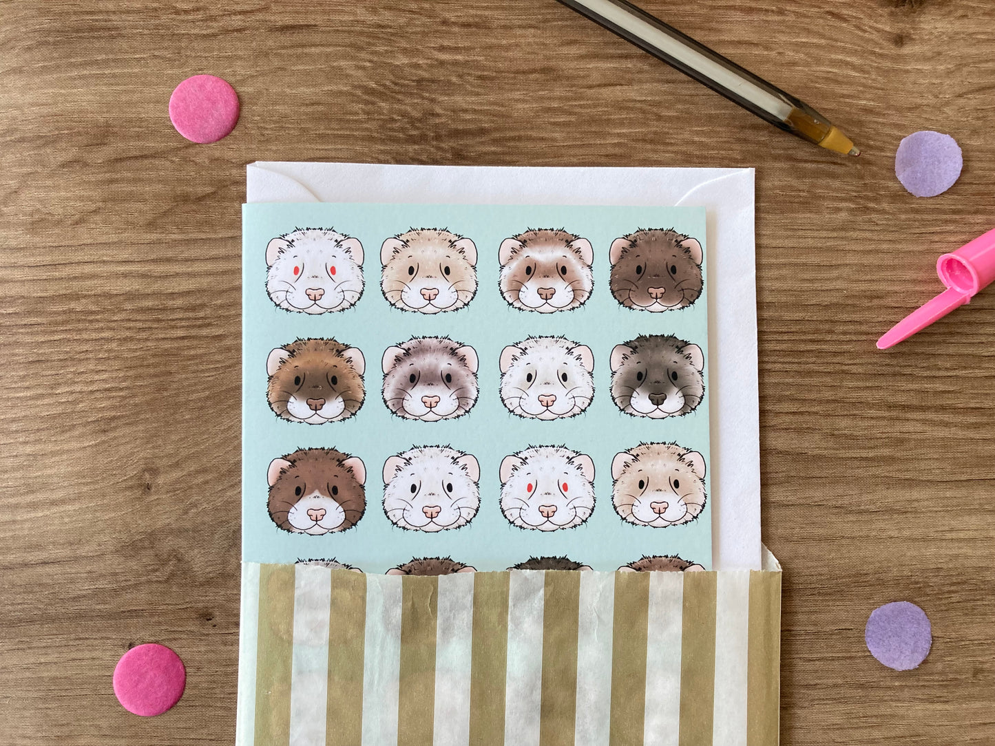 Ferret Faces | Cute Ferret Greeting Card | Ferret Gift